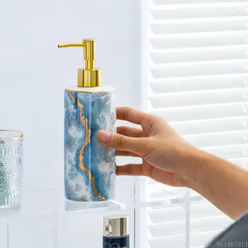 1 шт 390 мл жидкий шампунь керамика бутылка американский стиль цветочный узор домашний лосьон бутылка дозатор гостиничные принадлежности для ванной комнаты