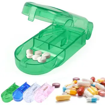 1 шт. Коробка для резки таблеток Сплиттер для планшетов Органайзер для хранения Портативный сплиттер для лекарств Резак для таблеток Медицинский кейс Здравоохранение