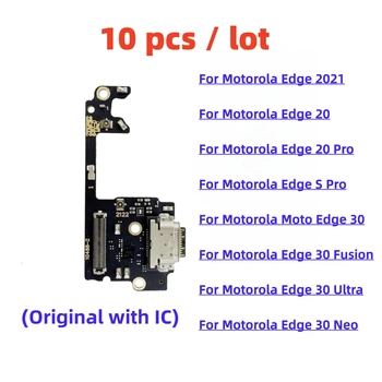 10 шт./лот USB зарядное устройство док-станция разъем плата зарядный порт гибкий кабель для Motorola Moto Edge 20 S Pro 30 Fusion Ultra Neo 2021