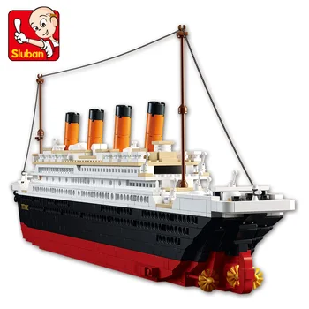 1021PCS Sluban Titanic Роскошная круизная лодка Модель корабля Строительные блоки Дети DIY Развивающие кирпичи Игрушки Подарок для детей