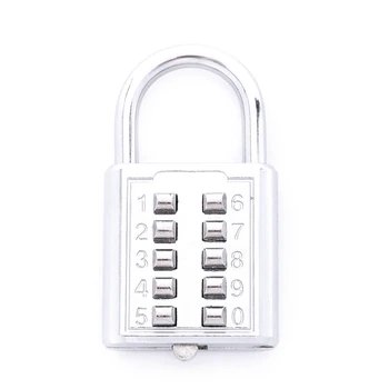 10X Кнопка защиты от кражи Комбинация навесного замка Цифровой пароль Замок безопасности из цинкового сплава Чемодан Багажный кодовый замок