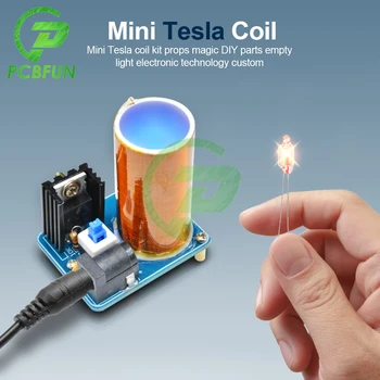12V BD243 Mini Tesla Coil Kit Magic Props DIY Parts Empty Lights Technology DIY Electronics BD243C Беспроводная электрическая передача