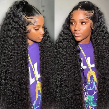 13X6 PrePlucked Lace Frontal Wig 30 34-дюймовый парик из натуральных волос 4x4 5X5 HD Deep Wave Closue Wig для женщин Прозрачный кружевной передний парик