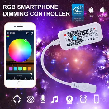 16 миллионов цветов Wifi RGB / RGBW светодиодный контроллер управление смартфоном музыка и режим таймера домашний мини-контроллер Wi-Fi светодиодный RGB