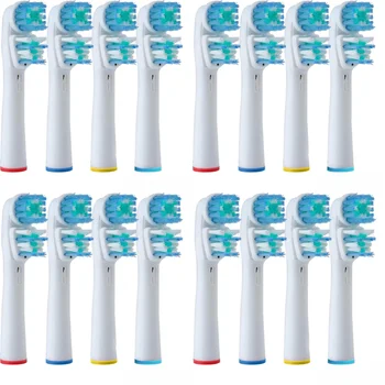 16 шт. Сменные насадки щетки, совместимые с Oral B - Double Clean Design, Double Clean Brush Heads Сменные блоки для Oral B Braun
