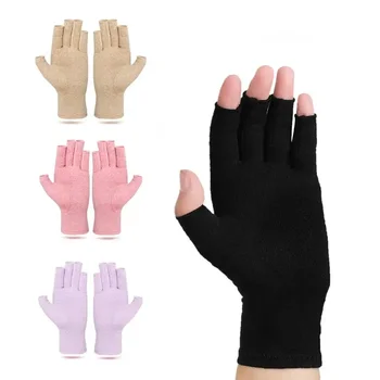 1Пара Зимние компрессионные перчатки от артрита Реабилитационные перчатки без пальцев Перчатки для терапии артрита Браслет для поддержки запястья