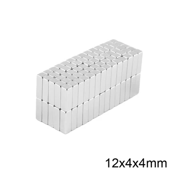 20 ~ 300 шт. 12x4x4 блок мощный магнитный лист супер неодимовый магнит 12 мм x 4 мм x 4 мм Stong NdFeB Постоянный магнит квадратный 12 * 4 * 4