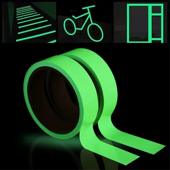 20 мм * 5 м Зеленая водонепроницаемая светящаяся лента, используемая для обозначения лестничных проходов Вечеринка для ванной комнаты DIY ПВХ флуоресцентная ночная наклейка