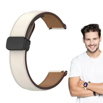 20 мм Кожаный ремешок для Samsung Для Galaxy Watch 6 / Watch 6 Классический ремешок для часов 20 мм Легкий спортивный ремешок для Galaxy Watch 6