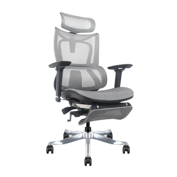 2022 BROBRIYO Эргономичное офисное кресло с подголовником Подставка для ног для наклона сиденья босса Полностью сетчатое роскошное кресло исполнительного менеджера