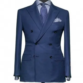 2022 Мода на заказ 2 шт. Куртка + брюки Повседневные мужские костюмы Формальный приталенный синий блейзер Брюки Деловой формальный свадебный костюм