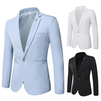 2023 Внешняя торговля Специальный экспресс Новый мужской повседневный маленький костюм Однотонный пиджак с одним лацканом