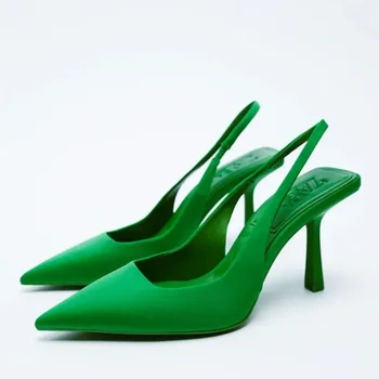 2023 Новая осенняя женская обувь Модные женские туфли-лодочки с острым носком Высокие каблуки Неглубокие женские сандалии Обувь для женщин Zapatos Mujer