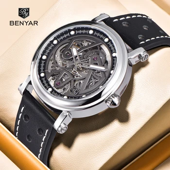 2023 Новые мужские механические часы BENYAR Лучшие бренды роскошных автоматических часов для мужчин Спортивные водонепроницаемые часы из нержавеющей стали Reloj