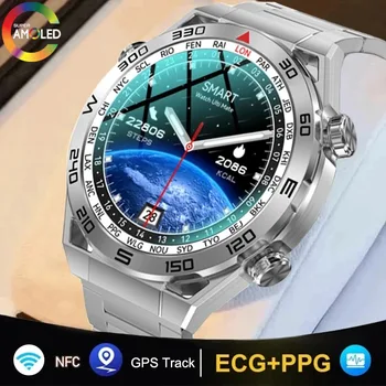 2023НОВЫЕ УМНЫЕ ЧАСЫ GPS NFC для часов Huawei DT-Ultra Мужчины Женщины Голосовой помощник с искусственным интеллектом HD Bluetooth Call 360 мАч Смарт-часы для IOS