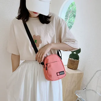 2024 Новая модная женская сумка через плечо Мобильная холщовая сумка Студент Универсальная маленькая сумка Crossody На открытом воздухе Мини-маленькая сумка