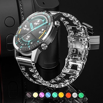 22 мм 20 мм для Samsung Galaxy Спортивные наручные часы Ремешок Прозрачный силикон Заменить ремешок для часов Huawei Watch Gt 2 Браслеты