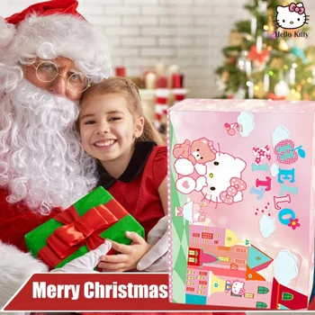 24 шт. Hello Kitty Рождественский адвент-календарь Kawaii Sanrio Случайные аниме фигурки Брелок Подарочная коробка Игрушка Рождественские девушки