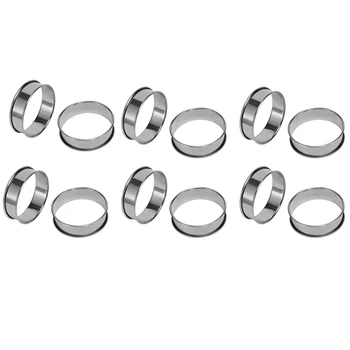 24 штуки 3,15 дюйма двойные прокатные кольца для торта из нержавеющей стали круглые кольца для кексов металлические кольца для пышек формы