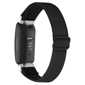 2X Ремешки для смарт-часов для Fitbit Inspire 2 / Inspire HR, эластичные регулируемые браслеты с мягким ремешком Сменные ремешки (черный)