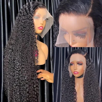  30 дюймов водяная волна вьющиеся кружевные фронтальные парики 13x6 HD глубокая волна кружевной фронтальный парик 13x4 кружевные парики из человеческих волос для женщин в продаже