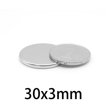 30x3 мм Прочный цилиндрический редкоземельный магнит 30 мм X3 мм Круглые неодимовые магниты 30x3 мм Большой магнит-диск 30 * 3 мм