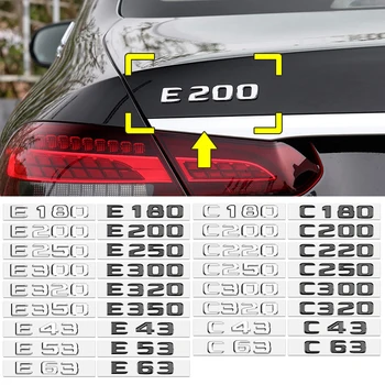3D ABS Хром Черный E300 Логотип C200 Буквы Автомобильный багажник Значок Наклейка Для Mercedes Benz AMG V8 W205 W213 Эмблема Наклейка Аксессуары
