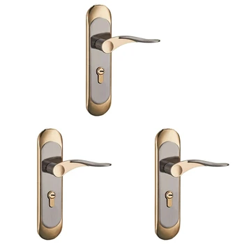 3X Внутренняя бытовая дверная ручка для дома с набором ключей от замка безопасности из алюминиевого сплава