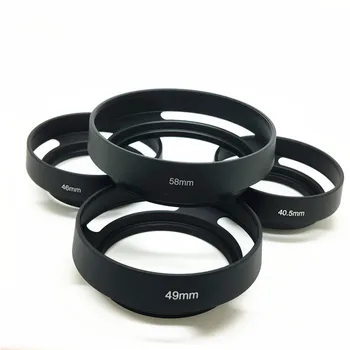 40.5 43 46 49 52 55 58 62 67 мм Черная вентилируемая изогнутая металлическая бленда для объектива камеры Leica M для Pentax для Canon Sony для Olympus