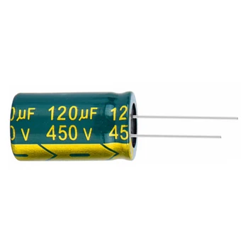 5 шт./лот 120 мкФ высокочастотный низкоимпедансный 450 В 120 мкФ алюминиевый электролитический конденсатор размер 18 * 30 мм 20%