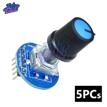 5 шт. Модуль поворотного энкодера для Arduino Brick Sensor Development Round Audio Вращающийся колпачок ручки потенциометра EC11