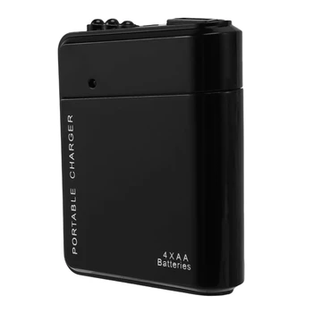 5X Black 4X AA Батарея Портативное аварийное зарядное устройство USB для сотового телефона