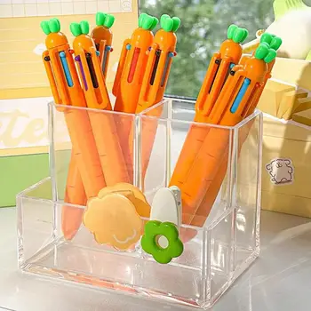 6 в 1 Многоцветная ручка для подписи Креативная морковная шариковая ручка Красочная выдвижная шариковая ручка для маркера Канцелярская ручка