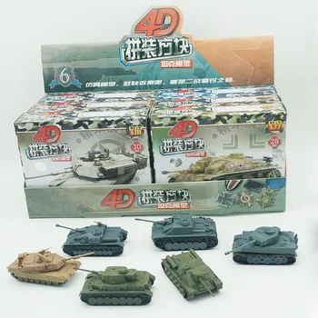 6 шт./комплект 1:100 4D собранные пластиковые танки Tiger Вторая мировая война Германия США Советский Союз Танковые масштабные блоки Модель игрушки