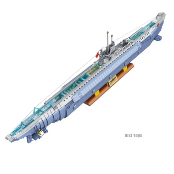 628001 Германия Военный военный корабль 2 мая Армейские строительные блоки ВМС Стратегическая атомная подводная лодка Модель оружия Корабль Игрушки для мальчиков Подарок