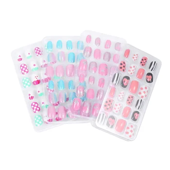 96 шт / 4 детских накладных ногтя маникюр ABS Материал для защиты окружающей среды Girl