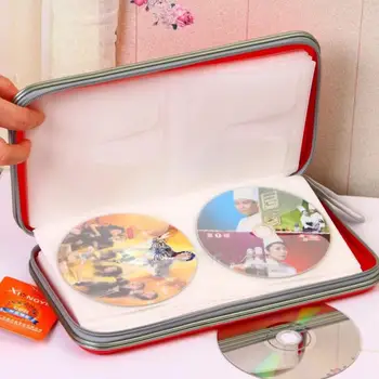 A Ausuky Storage CD Bag Портативный 80 дисков Емкость DVD CD Чехол для автомобильного носителя CD Bag -25