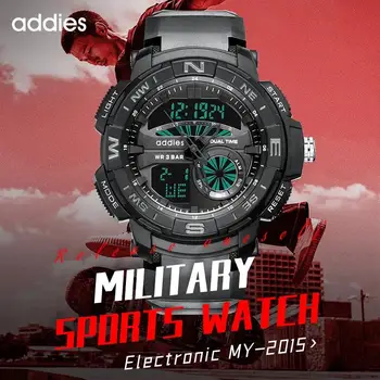 Addies Военные светодиодные часы для мужчин 30M Водонепроницаемые электронные часы Хронограф Часы Спорт На открытом воздухе Наручные часы Relogio Naviforce