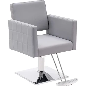 BarberPub Кресло для парикмахера,Гидравлическое кресло для парикмахерской,Оборудование для салона красоты 8821 (серый)