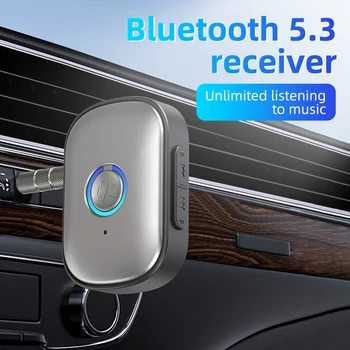 Bluetooth-совместимый беспроводной музыкальный приемник для автомобиля V5.3 Громкая связь для звонков 3,5 мм AUX Адаптер Plug-Play для автомобильного стереодинамика