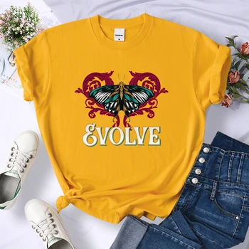 Butterfly Evolve Future Y2K Женские футболки Дышащий уличный укороченный топ Хип-хоп Летняя одежда Мода Качество Женская футболка