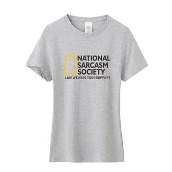 Cool National Sarcasm Society Женская футболка Лето Хлопок с коротким рукавом Забавный сарказм Футболки Женская одежда Футболка OZ-108