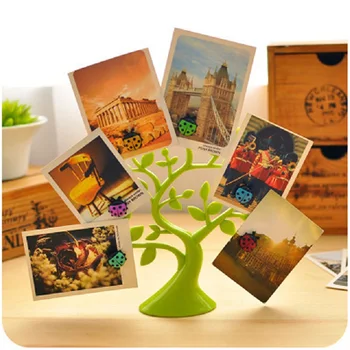 Creative Lucky Tree Desktop Симпатичные зажимы для заметок Держатели для фотозаметок Многофункциональное украшение Магнитные пластиковые настольные держатели для карт