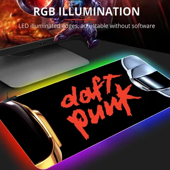 Daft Punk Аниме Коврик для мыши Gamer RGB Коврик для мыши Xl Коврик с подсветкой Игровые аксессуары Diy Компьютерный стол Коврики для мыши Xxl Mause Ped Mice