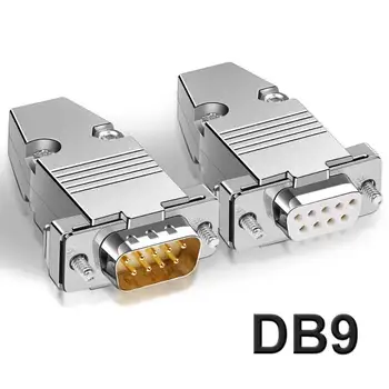 DB9 Последовательный штекерный разъем 2 ряда позолоченный 9-контактный разъем RS232 Папа Гнездо DB 9 COM PLC Последовательный адаптер с металлической оболочкой
