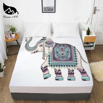 Dream NS Богемский слон Одевалка Спальня Домашний текстиль Простыни 3D-печать Наматрасники Bettlaken 1PCS
