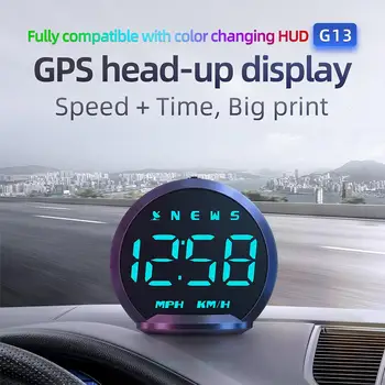 G13 Цифровой GPS-спидометр HUD Автомобильный проекционный дисплей с компасом Превышение скорости Усталое вождение Предупреждение Автомобиль Универсальный