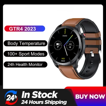 GTR 4 Умные часы для мужчин Android Bluetooth Call Температура тела Кровь Кислород Фитнес-трекер Умные часы для Amazfit 2023 НОВИНКА