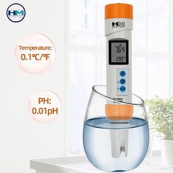 HM Водонепроницаемый PH-200 Водонепроницаемый измеритель температуры PH-200 с функцией автоматической калибровки Перьевой тестер качества воды PH