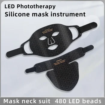 Home Перезаряжаемые модели светодиодная силиконовая маска 480 ламповых шариков фототерапевтический инструмент фотоомоложение лифтинг укрепление сужение пор